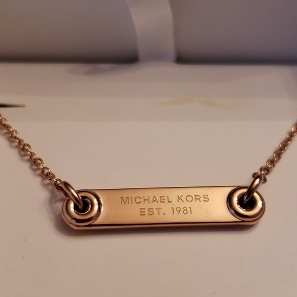 Michael Kors Jewelry - Michael Kors Nwt Rose Gold Tone Logo Pendant